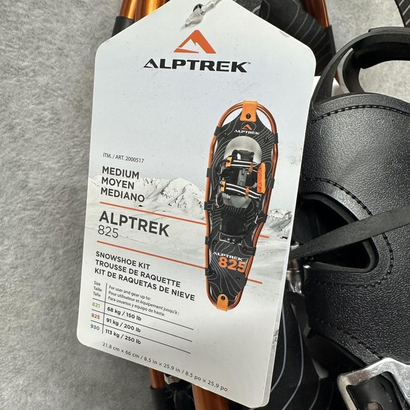 ALPTREK 825 Snowshoe Kit Medium Lightweight Aluminum Orange Winter Snow Outdoor - Picture 6 of 9